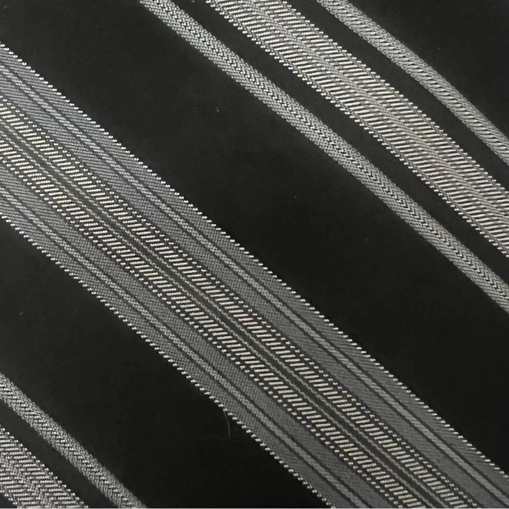 DKNY 100% Silk Designer Tie Black Gray Striped Business‎ Casual Necktie US-Made